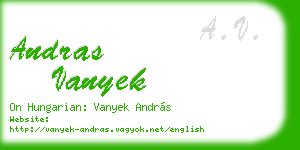 andras vanyek business card